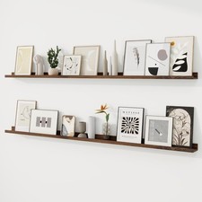 Picture Ledge Shelf, 72 inch Floating Shelves Set of 2, Wood Wall Shelves with
