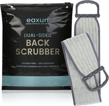 Exfoliating Back Scrubber with Plastic Handles for Shower, 36 Inches Bath Back E