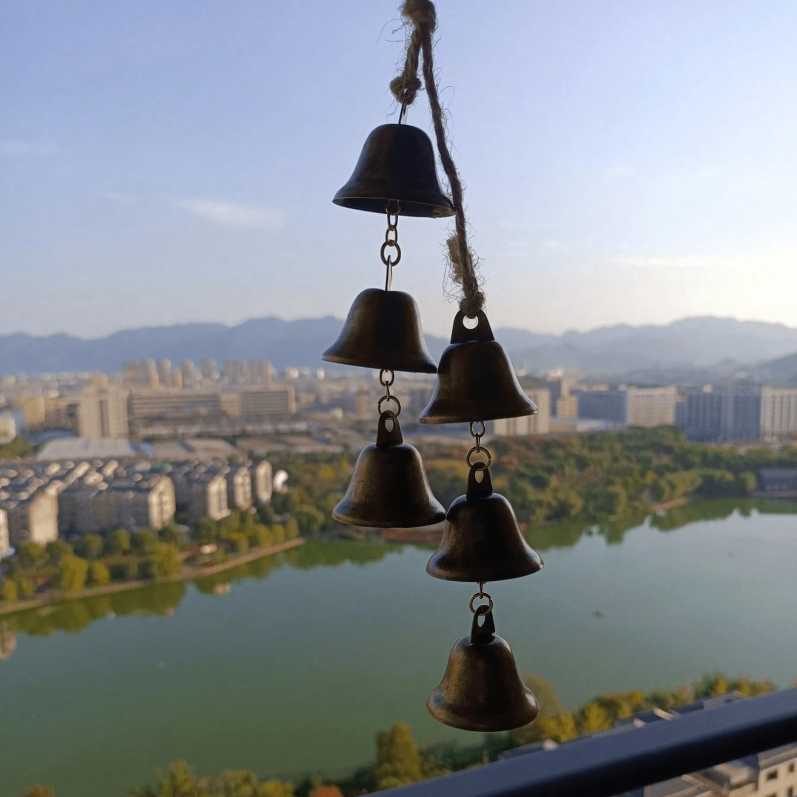 6pc/1 Set Metal Bells On Ropes Wind Chimes Home Decor Positive Energy ...