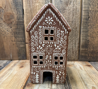 POTTERY BARN GINGERBREAD VILLAGE HOUSE TALL 8.75'' HANDCRAFTED CHRISTMAS DECOR