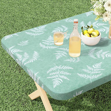 Rectangle Vinyl Tablecloth, Fitted Table Cover, 100 Waterproof, Elastic Edge, P