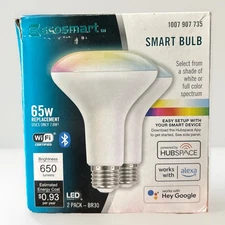 EcoSmart Smart Bulb Color Changing Alexa Google BR30 65W LED Lightbulb 2-pack