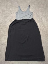 LOFT Ann Taylor Dress Womens L/XL Gray Black Two Tone Tank Maxi Summer Casual