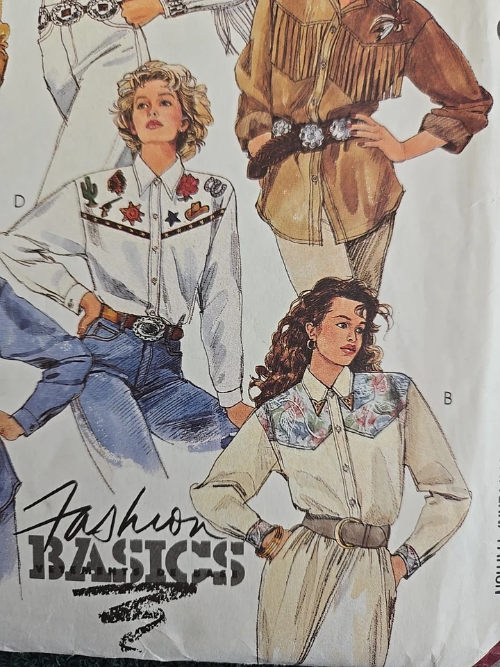 McCall's 4879 Pattern Women's Western Shirts Size 8 Uncut 1990's - Image 4 of 4