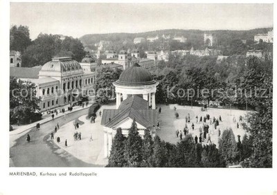Marienbad Tschechien Boehmen Kurhaus und Rudolfsquelle