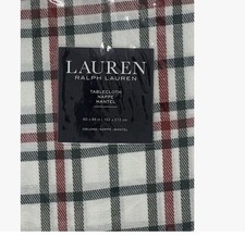 Ralph Lauren HOLIDAY PLAID Tablecloth 60x84in White/Green/Red Xmas NWT K14