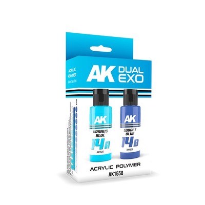 AK-1558 Ak Interactive Uranus Blue & Cobalt Blue Dual Exo Paint Set