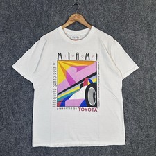 Vintage 1996 Miami Grand Prix Toyota Art Shirt F1 Size M Racing 90s White Clean
