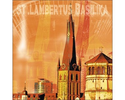 Glasbild Düsseldorf St. Lambertus Basilika 50x50 cm
