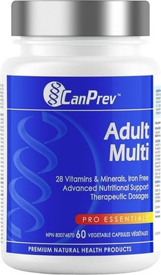 CanPrev Adult Multi Non-GMO Multivitamin Multi-Mineral Formula 60pcs NEW