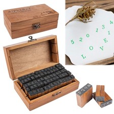 70pcs Alphabet Stamps Vintage Wooden Rubber Letter Number And Symbol Stamp Set T