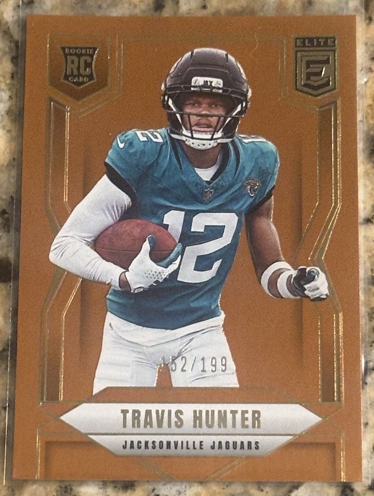 2025 Donruss Elite #114 Travis Hunter Orange /199 Jacksonville Jaguars