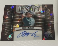 Colt Emerson Leaf Metal Testify Rookie RC Auto Autograph /10 Seattle Mariners