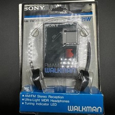 New Open Box Vintage SONY FM/AM Walkman SRF-21W Radio