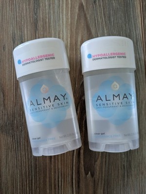2 Pack Almay Sensitive Skin Anti-Perspirant Deodorant Fragrance Free Clear Gel