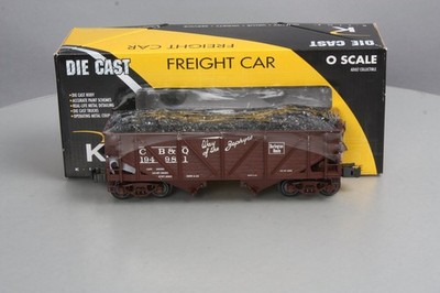 K-Line K6255-1331 O Gauge CB&Q 2-Bay DC Hopper w/ Coal Load #194981 LN/Box