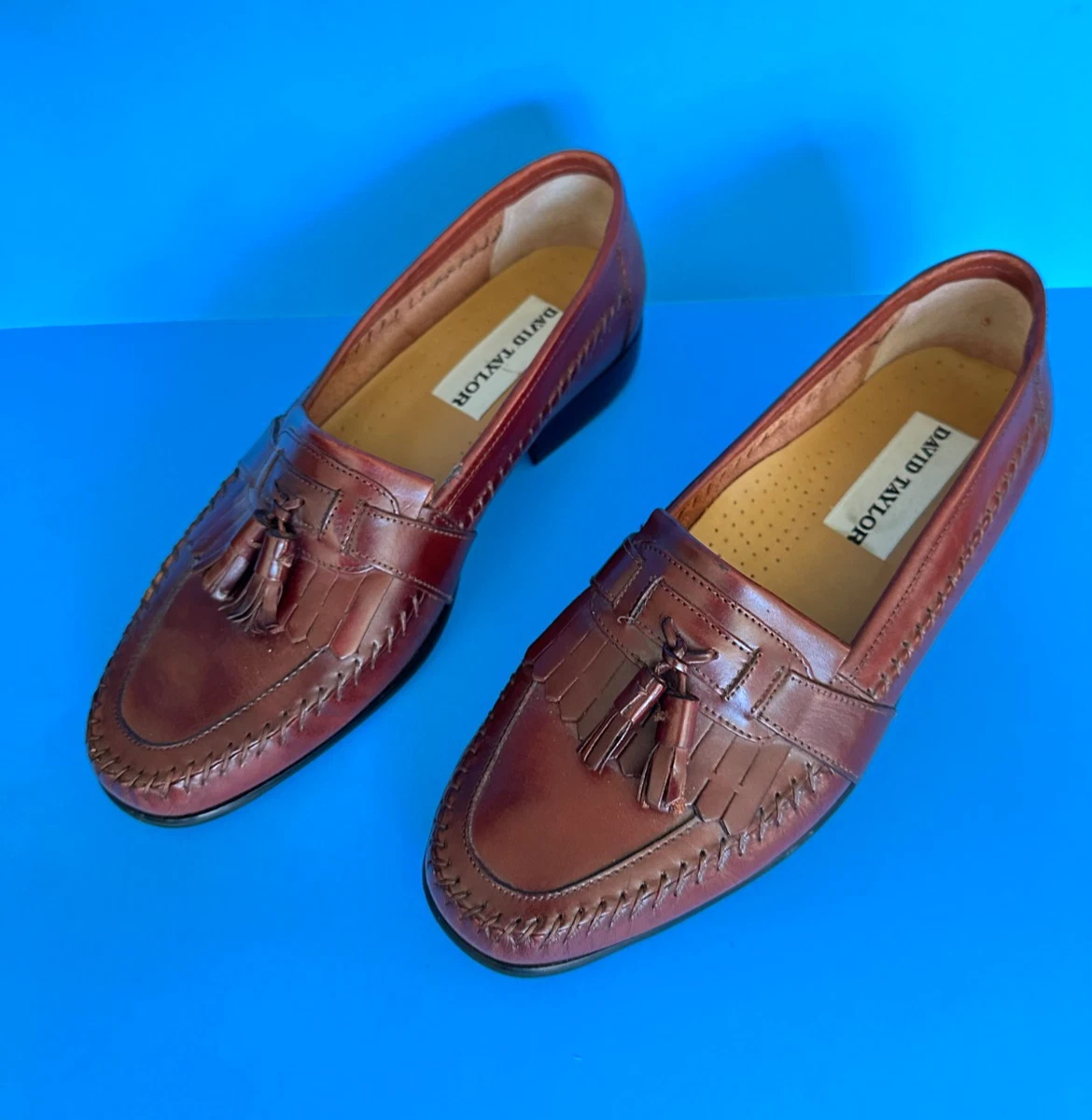 DAVID TAYLOR O\'Hare Kiltie Tassel Leather Brown Loafers Shoes Men’s Size 11 M David Taylor Men main image 3