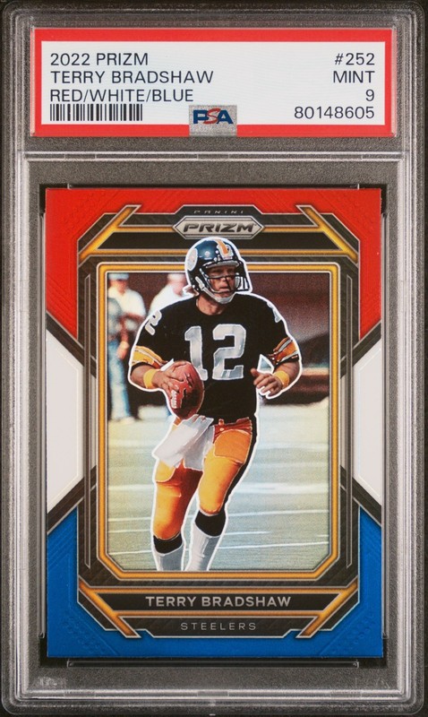 2022 PANINI PRIZM RED/WHITE/BLUE #252 TERRY BRADSHAW PSA 9