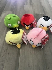 Angry Birds Set of 5 Red Bird 6" Plush Stuffed Toy Animal Video Game Doll Rovio
