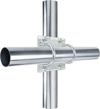Antenna Mast Clamp Cross-Over Bracket Kit with U Bolts for 1"-2" OD Poles, Heavy