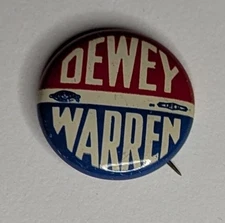 Dewey Warren Political Campaign Metal Pin Bastion Bros Co. Rochester NY