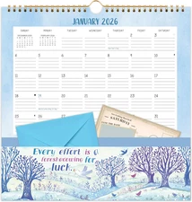 2026 Wall Calendar - 2026 Calendar with Pockets, 12" X 12", Jan. 2026 - Dec. 202