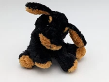 Russ Doozer Black Brown Rottweiler Puppy Dog Plush Mini Beanbag 4.5 Inch