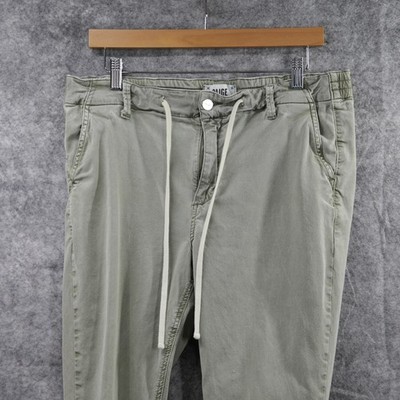 Paige Pants Womens 31 Green Christy Jogger Tapered Twill Stretch Elastic Waist