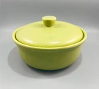 Vintage Bauer Pottery Monterey Moderne Chartreuse Lidded Casserole Dish