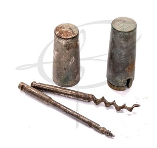 Antique German Brass Roundlet Travel Multi Tool Corkscrew Set