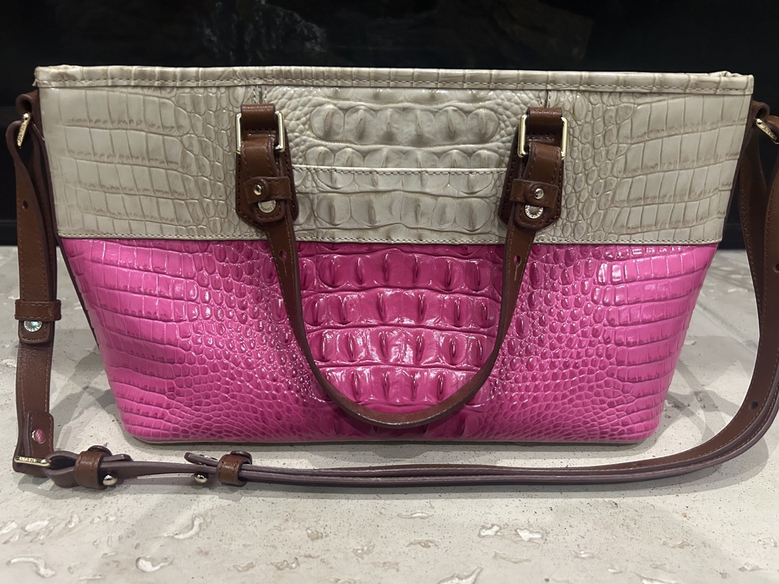 Brahmin Mini Asher Raspberry Pink  Biscayne. - image 4