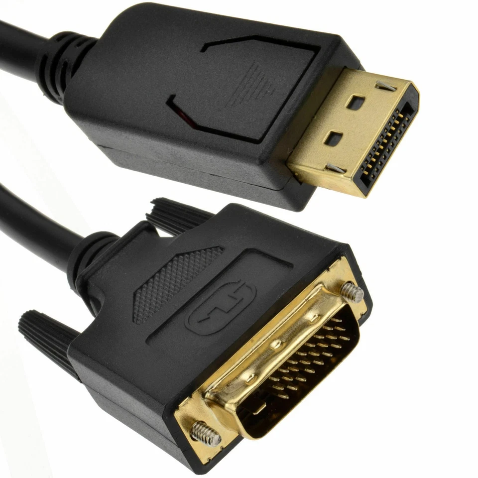 2m Displayport Stecker Dvi-D 24+1 Stecker Digital Video Kabel Gold [006214]