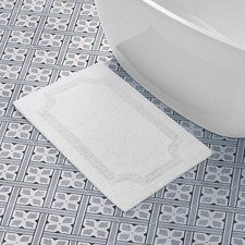 Laura Ashley Reversible Cotton Bath Mat Premium Bathroom D cor Machine Washable