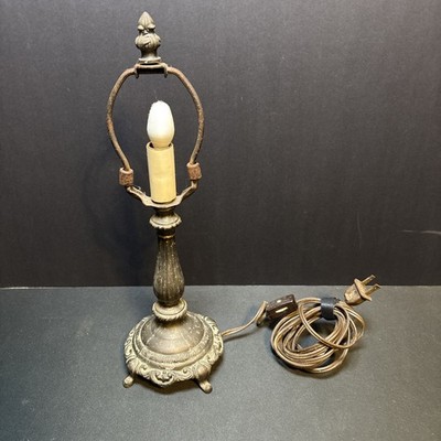 Antique Ornate Style Lithopane Lamp Base Missing Shade Cast