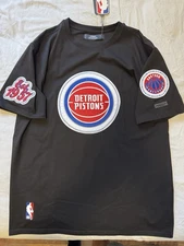 Detroit Pistons Retro Black Pro Standard T Shirt Brand New With Tags Size Large