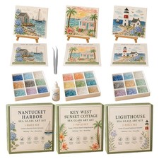 Sea Glass Art Kit DIY Mosaic Craft Set with E...