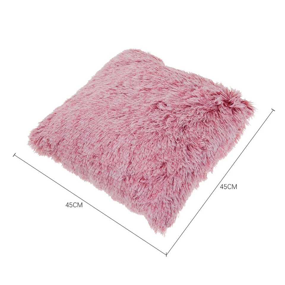 1/2/4pcs Square Velvet Cushion Sofa Plush Cushion Pillow Dark Red W/ Pillow Core - Image 4 of 4