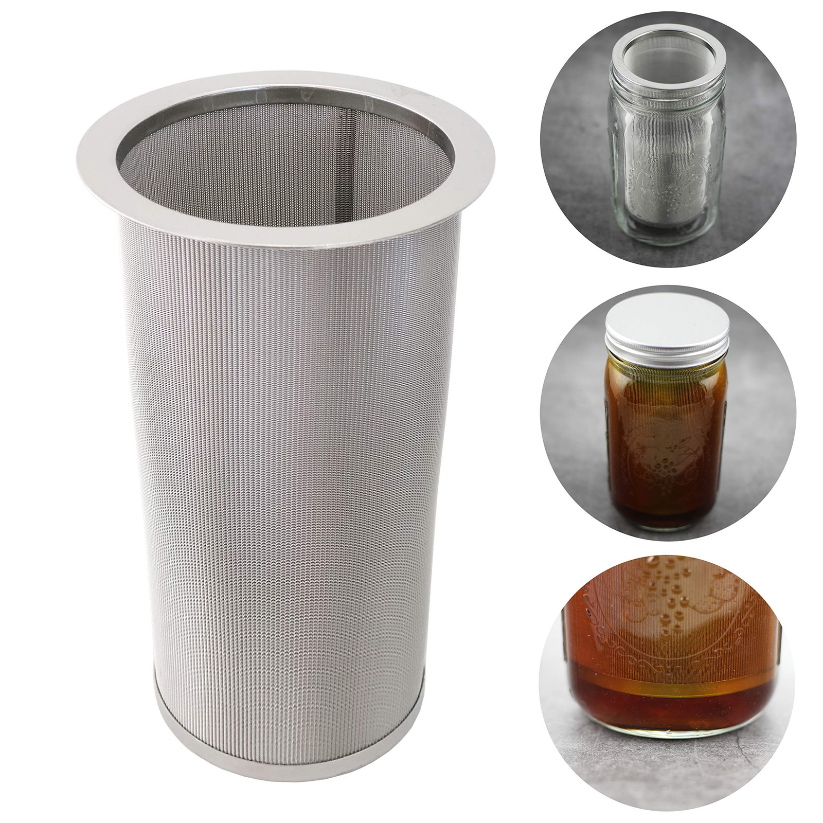 Cold Brew Coffee Filter for Wide Mouth Mason Jar - 304 Stainless Steel