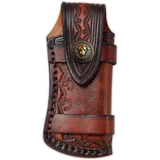 Pocket Knife Sheath, 4.53" Folding Leather Case, Horizontal Belt Sheath