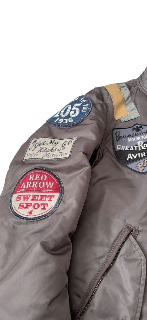 Avirex MA-1 Flight Jacket Patchwork Route 66 Cust… - image 3