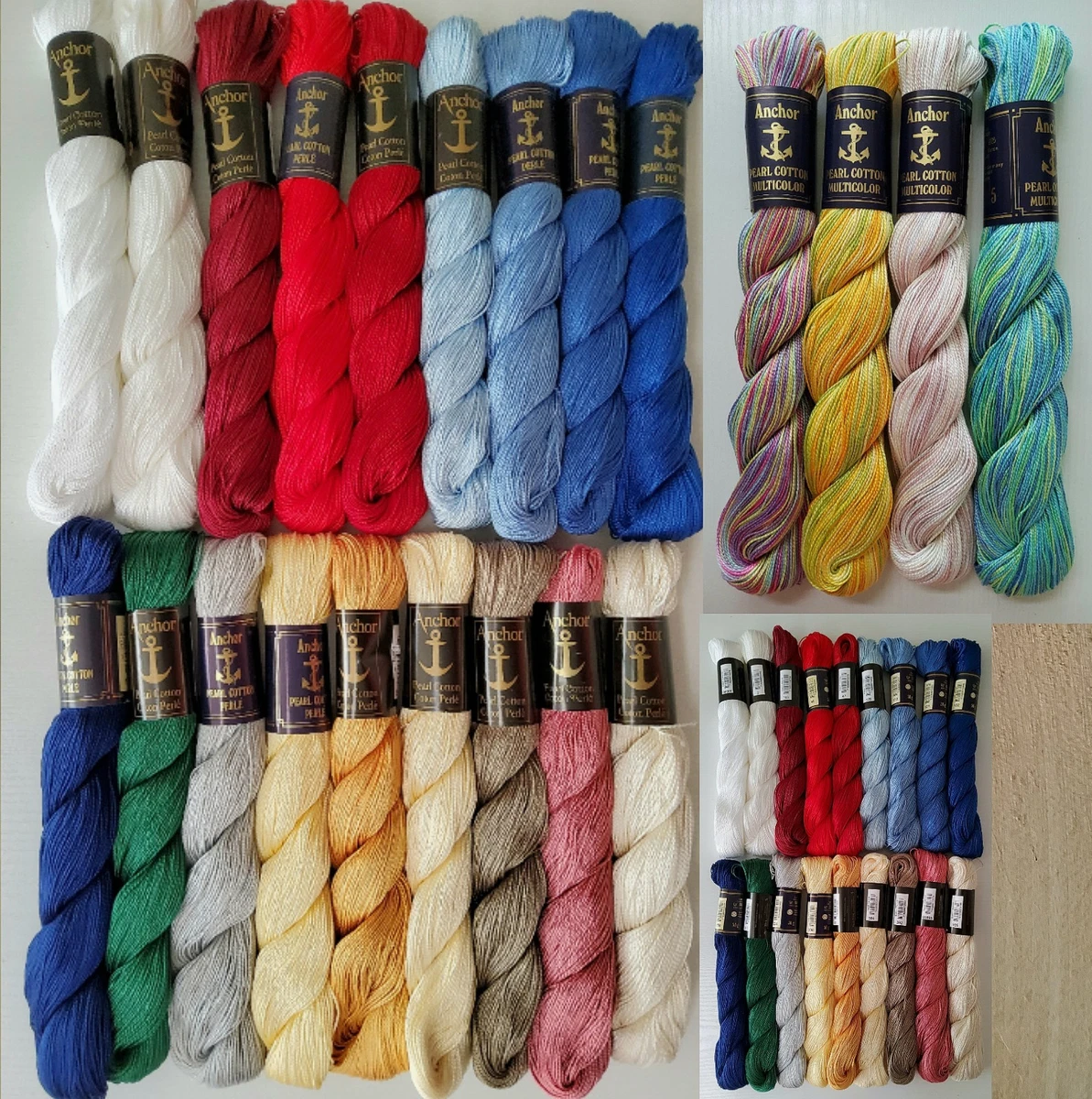 Kreuzstichgarn Baumwolle Perlgarn Blau 85m - Hochwertiges Stickgarn Tex 60x2