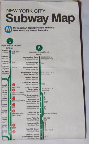 VINTAGE ORIGINAL 1990 NEW YORK CITY SUBWAY MAP! NYC! 18x22"! PLACES TO VISIT!