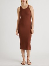 Quince Tencel Rib Knit Midi Dress