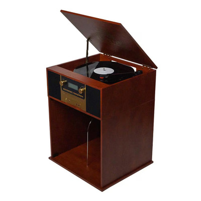 Boyleston Bluetooth Turntable Record Player, CD/MP3, AM/FM Radio, with Stereo Sp