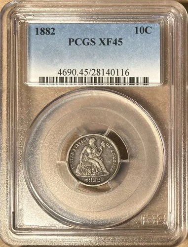 1882 PCGS XF45 Liberty Seated Dime 10c