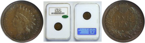 1886 T-2 1C Indian Head Cent NGC Proof 65 BN CAC
