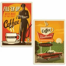 Roadhouse Coffee Vinyl Sticker Set of 2 Laptop Car Decals