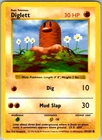 Diglett Vintage 1999 Pokemon Base Set TCG Card 47/102