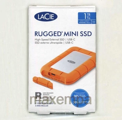 LaCie Rugged Mini SSD 1TB Solid State Drive USB 3.2 Gen 2x2 2Gbps
