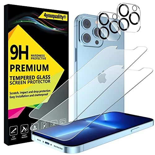 Screen Protector for iPhone 13 Pro Max with Camera Lens Protector,